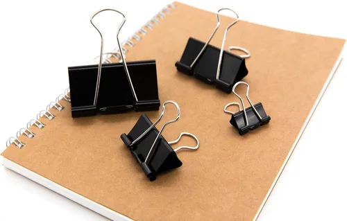 Miniatura 4 de DSTELIN Clips para carpetas de papel, tamaños surtidos, 100 unidades (negro), XL, grande, mediano, pequeño, pequeño y micro, 6 tamaños en un