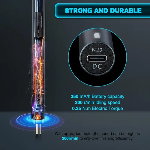 Miniatura 5 de Mini destornillador eléctrico 95 en 1, kit de destornillador eléctrico inalámbrico pequeño portátil recargable con pantalla LED y 86 cabezales