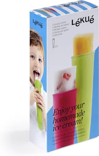 Miniatura 2 de Lekue Moldes para helados (juego de 3) – Ideal para crear golosinas de verano de bricolaje, paletas caseras, divertidos postres congelados – Moldes