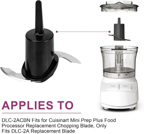 Miniatura 2 de DLC-2ACBN - Cuchilla de repuesto para procesador de alimentos Cuisinart Mini Prep Plus, solo compatible con cuchilla de repuesto DLC-2A, compatible