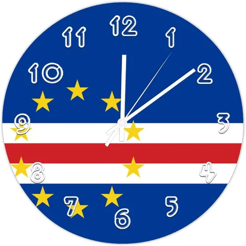 Miniatura 15 de Reloj de pared redondo de Etiopía con bandera de Etiopía, silencioso, sin tictac, relojes de pared para cocina, dormitorio, oficina, decoración