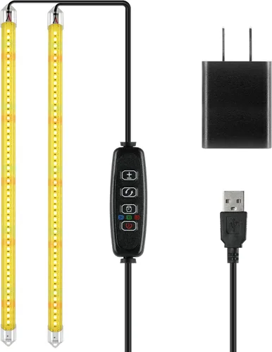 Miniatura 10 de iPower - Lámpara LED de crecimiento con espectro completo para plantas de interior, cuello de cisne ajustable, 2/3 modos de luz y 5/10 niveles rojo