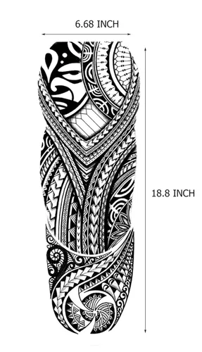 Miniatura 4 de 6 hojas de mangas temporales de tatuajes de tótem tribal grande, tatuajes temporales de manga para hombres y mujeres, mangas realistas para tatuajes