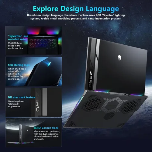 Miniatura 4 de Thunderobot Zero 16 Pro - Laptop para juegos QHD+ 360Hz de 16 pulgadas, GPU RTX 5080, Core Ultra 9 275HX, 32 GB DDR5, SSD de 1 TB, teclado RGB
