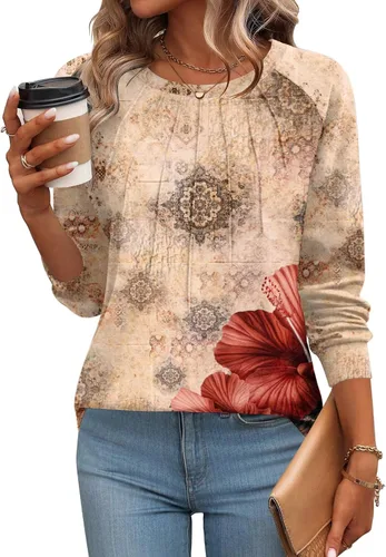 Miniatura 5 de Zeagoo Blusas de otoño para mujer, camisas de manga larga, blusas casuales de algodón, blusas plisadas elegantes 2025
