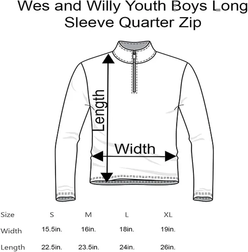 Miniatura 2 de Wes and Willy Camiseta de manga larga con cremallera de 1/4 para niños, para fanáticos de los deportes universitarios, de hilo nublado