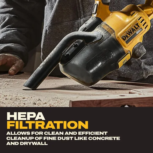 Miniatura 4 de DEWALT Aspiradora de Mano Inalámbrica de 20V, Aspiradora para Automóvil con Filtro HEPA, 6 Accesorios y Luz LED, Alto Rendimiento Solo en Seco