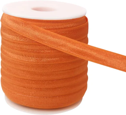 Miniatura 13 de Banda elástica de satén para coser de 3/8 pulgadas, rollo de cinta elástica brillante con cordón elástico plano para ligar el cabello, diadema