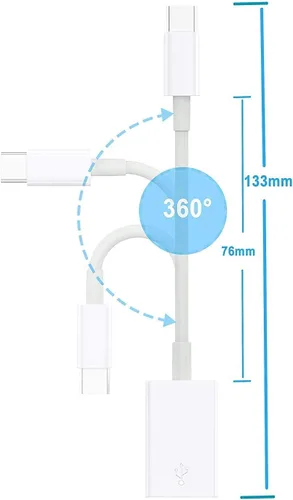 Miniatura 8 de Adaptador USB C a USB [2 unidades], tipo C macho a USB 3.0 hembra OTG Cable Thunderbolt3 a USB adaptador Conveter compatible con MacBook Pro/Air