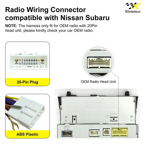 Miniatura 2 de Adaptador de cableado de radio del mercado de repuestos compatible con Nissan 2007-2013/Subaru 2008-2013, arnés de estéreo de coche Android de 16