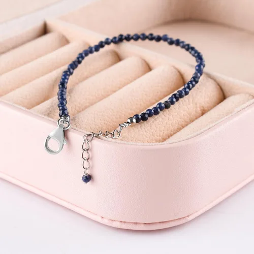 Miniatura 11 de InfinityGemsArt Natural Stone Beads Dainty Bracelet Jewelry for Women, Crystals and Gemstones Birthstone 925 Sterling Silver Chain 8 inch Gifts For
