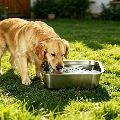 Miniatura 6 de Cuenco de agua grande de acero inoxidable de 1.25 galones, cuenco de agua para perros al aire libre, cuencos metálicos de alta capacidad para perros