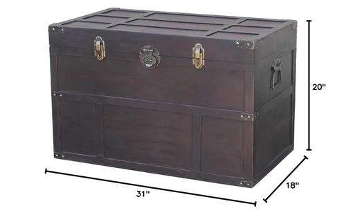 Miniatura 5 de Vintiquewise QI003041LNEW Tronco de vapor de madera de estilo antiguo