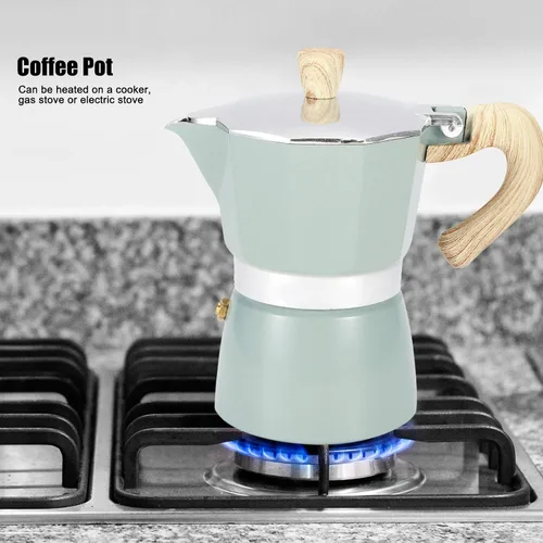 Miniatura 2 de Cafetera espresso para estufa, taza de café expreso de 3/6, portátil, de aluminio, cafetera italiana, estufa superior, cafetera percoladora