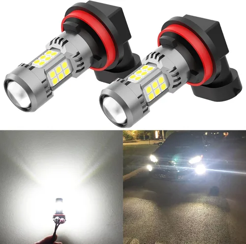 Miniatura 18 de Phinlion Bombillas LED antiniebla H10, 3200 lúmenes color azul hielo, súper brillantes PY20D 9145, focos antiniebla de repuesto para coches