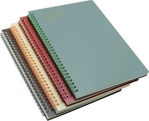 Miniatura 6 de Yansanido Cuaderno en espiral, 4 piezas de 21 cm x 15 cm, A5, de plástico grueso morado, con tapas duras, 80 hojas - 160 páginas con líneas de 8 mm