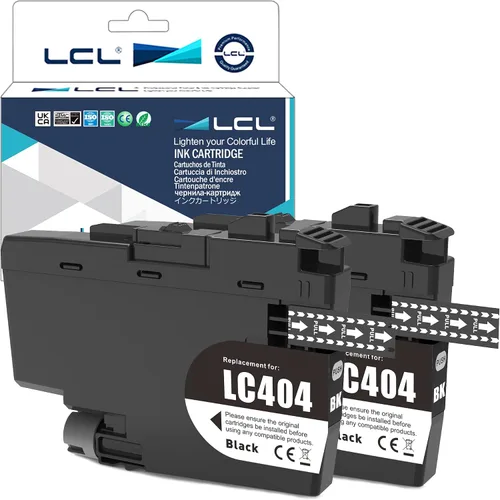 LCL Cartucho de tinta de repuesto compatible para impresoras Brother LC-404 LC404 LC-404BK LC404BK MFC-J1205W MFC-J1205W XL MFC-J1215 MFC-J1215W