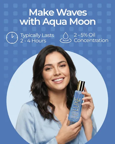 Miniatura 5 de Luxe Perfumery Aqua Moon - Perfume en bruma para el cabello y el cuerpo, almizcle floral afrutado con manzana verde, jazmín y fresia, aceite de coco
