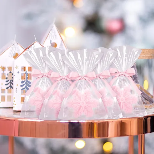 Miniatura 4 de Demissle Juego de 20 barras de jabón de Navidad, copos de nieve, jabón hecho a mano a granel con recuerdos de Navidad perfumados para invitados