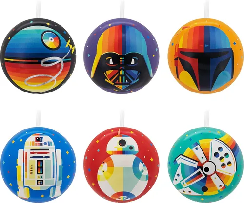 Miniatura 9 de Hallmark Star Wars: The Mandalorian - Adorno para la copa del árbol de Navidad en miniatura de 5 pulgadas y mini adornos de 1.7 pulgadas, juego de 5