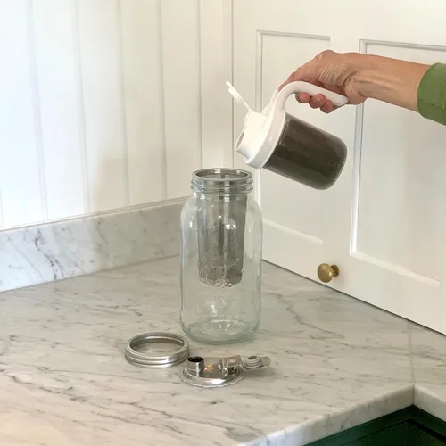 Miniatura 3 de Jarware tapa para infusor de café de infusión fría y té para tarros de albañil de boca ancha, negro