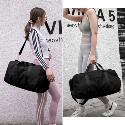 Miniatura 8 de Bolsa de gimnasio pequeña para mujeres y hombres, bolsa de entrenamiento para deportes y escapadas de fin de semana, bolsa de lona impermeable