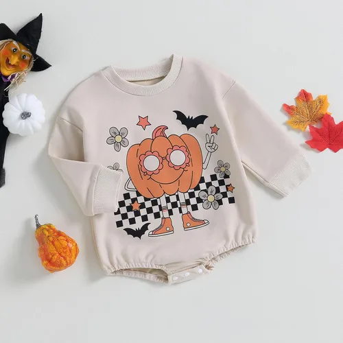 Miniatura 3 de FIOMVA My First Halloween - Mameluco para bebé recién nacido, para otoño e invierno, sudadera de gran tamaño con burbujas