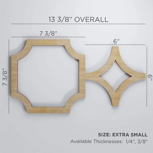 Miniatura 2 de Ekena Millwork WALW08X08X0375ANDBI Anderson Paneles de pared decorativos de 3/8 pulgadas en T, 13 3/8 pulgadas de ancho x 7 3/8 pulgadas de alto