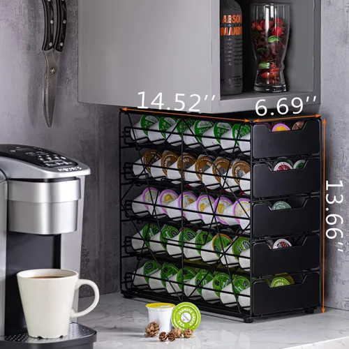 Miniatura 2 de K - Portavasos para mostrador pequeño para Keurig K-Cup Holder para Mr Coffee para té (105 cápsulas-5 niveles)