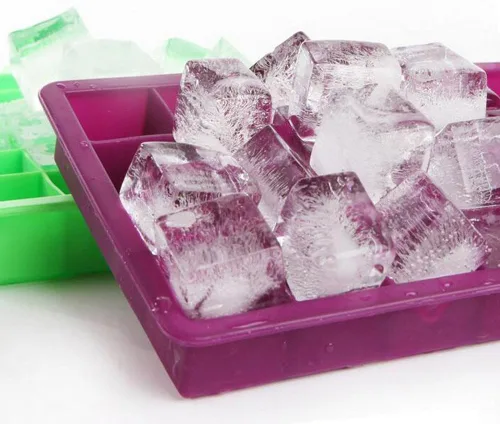 Miniatura 3 de Bandeja para cubitos de hielo, bandejas cuadradas de silicona para cubitos de hielo apilables de fácil liberación con tapa extraíble, 24 cavidades