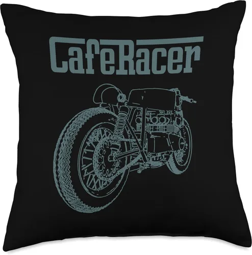 Miniatura 4 de American Cafe Racer Motorcycle Apparel and Merch Cafe Racer Biker Men Women Adult Teens Boys Girls Kids Youth Throw Pillow, 16x16, Multicolor