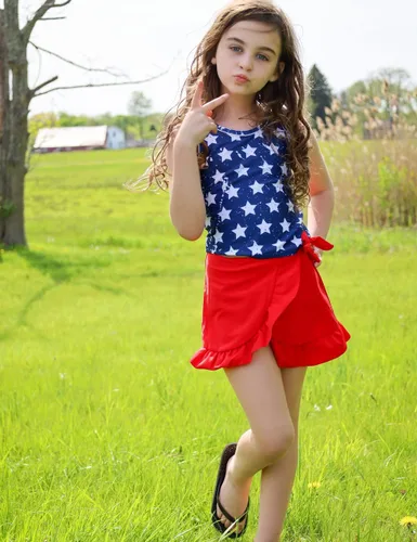 Miniatura 28 de Traje de baño tankini de 3 piezas para niñas, lindo bikini con salida de baño con falda de playa de 5 a 16 años