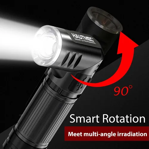 Miniatura 2 de HAUTMEC Linternas LED recargables de 500 lúmenes altos, linterna magnética súper brillante, mini linterna impermeable, 3 modos, linternas pequeñas