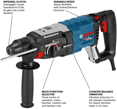 Miniatura 18 de Bosch GBH2-28L SDS-plus® Bulldog™ Xtreme Max Martillo Rotatorio de 1-1/8 Pulgadas