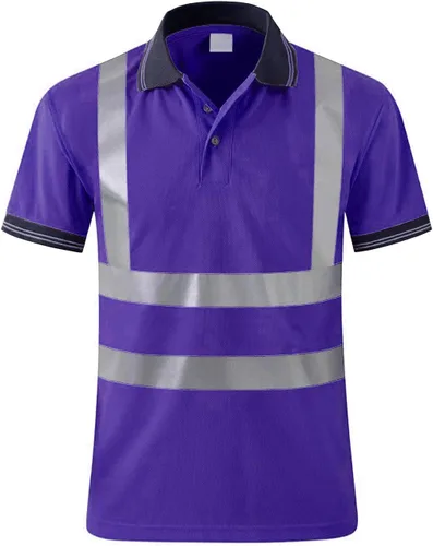 Miniatura 9 de SMASYS Polo de seguridad de alta visibilidad, camisa reflectante de manga corta estándares ANSI, ropa de trabajo de construcción para hombres