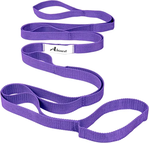 Miniatura 8 de Abiarst - Correa elástica para yoga para terapia física, banda elástica de 10 bucles no elástica para pilates, flexibilidad, ejercicio y gimnasia