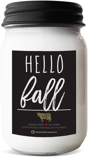 Miniatura 38 de Milkhouse Candle Company Vela de soja de manzana y caramelo, rodajas de manzana, canela, perfumada a vainilla dulce, tarro de mantequilla de 16
