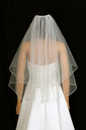 Miniatura 3 de SAMKY 2T 2 Tier Rattail Scattered Rhinestone Crystal Bridal Wedding Veil