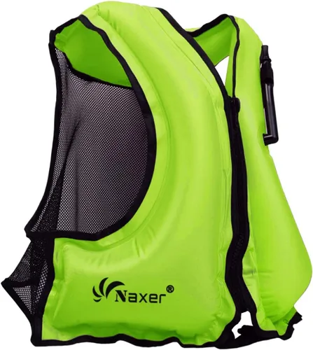 Miniatura 11 de NAXER Chaquetas inflables de flotabilidad, chalecos de esnórquel para adultos, kayak, kayak, esnórquel, traje de esnórquel de 90 a 200 libras, fácil