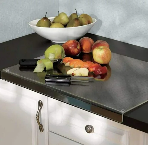 Miniatura 2 de Tabla de cortar transparente para cocina con borde antideslizante de 24 pulgadas de ancho x 16 pulgadas de largo (pequeño) AZM Displays