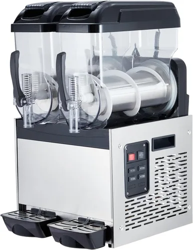 Miniatura 7 de Máquina comercial de granizado 12l 2 tanque 700w máquina congelada bebida, acero inoxidable Margarita vino Slush & Smoothies máquina para Negro