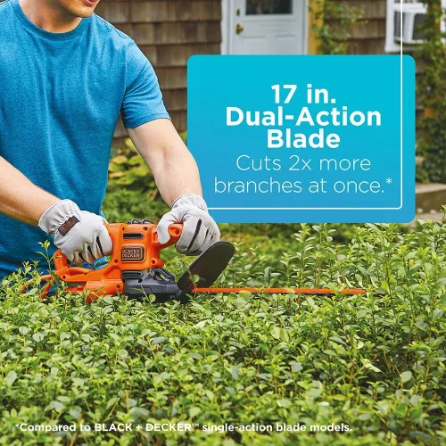 Miniatura 2 de BLACK+DECKER Cortasetos eléctrico, 17 pulgadas (BEHT150)