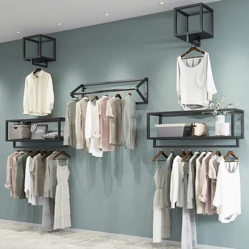 Miniatura 5 de Percheros creativos triangulares para ropa en tiendas de ropa, estante colgante de pared para el hogar, toalleros para almacenamiento en el baño