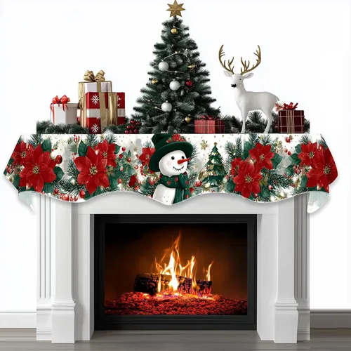 Miniatura 18 de BVBOX Bufanda Decorativa para Repisa de Chimenea Navideña, Cubierta Corredor para Repisa de Chimenea de Navidad e Invierno