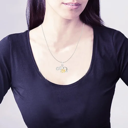 Miniatura 4 de LeCalla Collar de plata de ley 925 con colgante de elefante de buena suerte con diseño de animales de buena suerte, regalo de joyería para mujeres