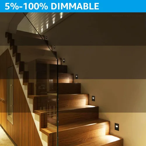 Miniatura 3 de LEONLITE - Luces LED para escalones de 3CCT 120V, 3.5W 110LM regulables del 5% al 100%, impermeables para interiores y exteriores, verticales, luz