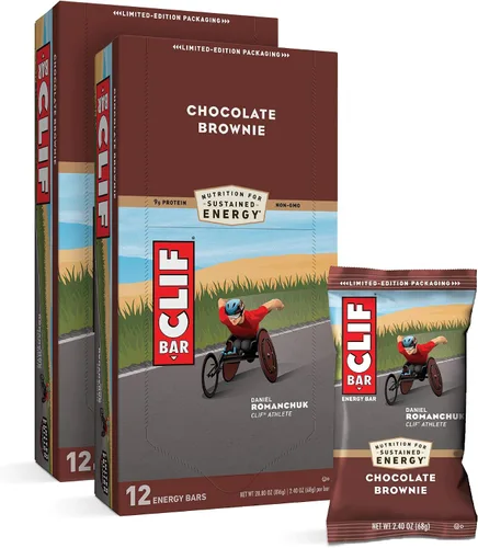CLIF BAR S - Barras energéticas - Brownie de chocolate hecho con avena orgánica, alimento a base de plantas, vegetariano, Kosher (barras de