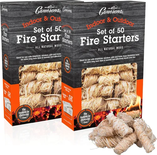 Miniatura 11 de Camerons Arrancadores de fuego totalmente naturales (paquete de 50) – Encendedores de madera dura para fogata, parrilla de carbón de barbacoa