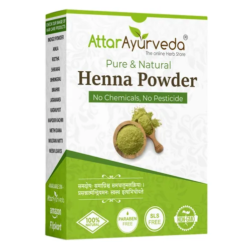 Attar Ayurveda Polvo de henna natural para el color y el crecimiento del cabello, reduce la caída del cabello, 100% natural, sin conservantes