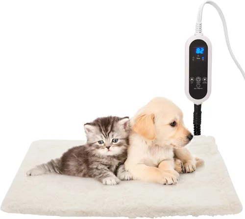 Almohadilla térmica para mascotas, pantalla LED en tiempo real de la temperatura de la almohadilla térmica, cama térmica para perros y gatos,